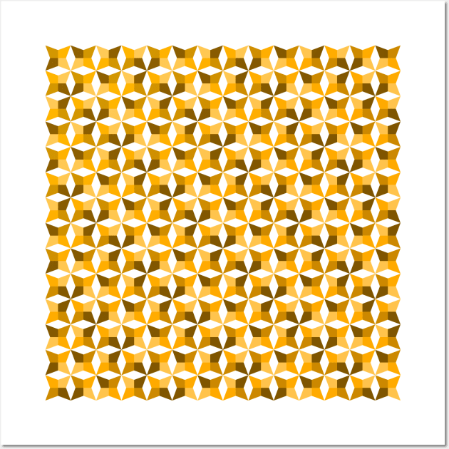 Geometric Diamond Pattern (Gold) Wall Art by John Uttley